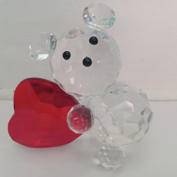 classic treasures collectible 4" crystal red ruby heart teddy bear - Picture 4 of 4
